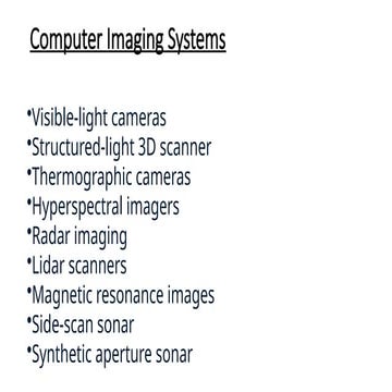 Computer imaging system in computer vision. | PPTX