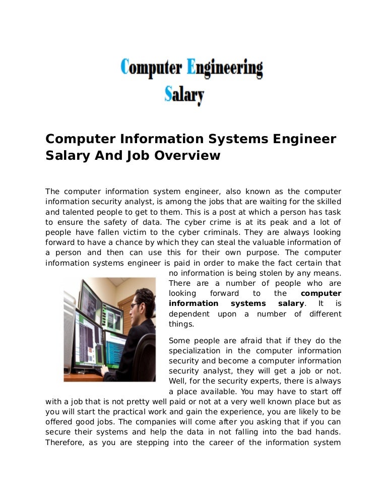 Computer Information Systems Engineer Salary And Job Overview