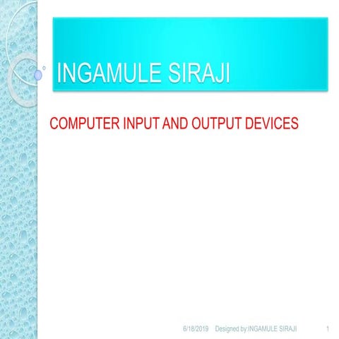 Computer input and output devices | PPTX