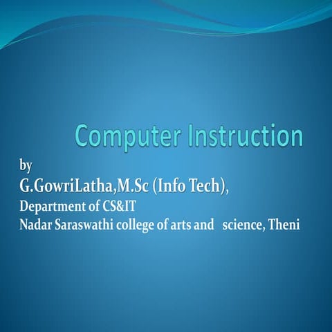 Computer instructions | PPT