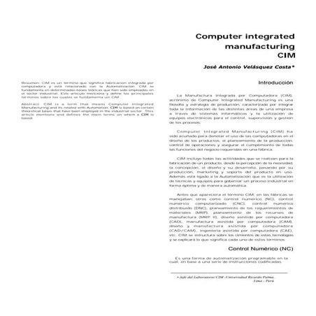 Computer integrated manufacturing cim | PDF