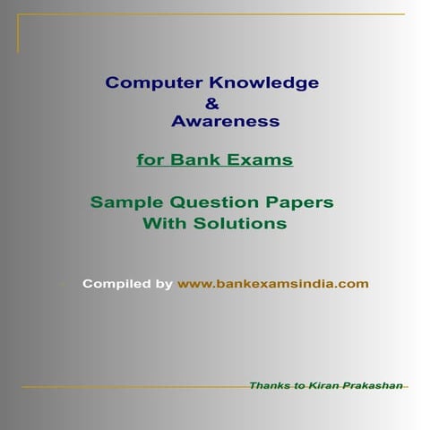 Bank Exam Computer Knowledge Questions
