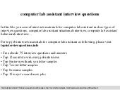 Top 10 computer lab assistant interview questions and answers