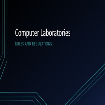 Computer laboratories rules and regulations