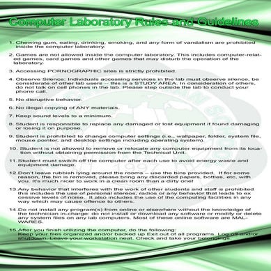 Computer Laboratory Rules and Guidelines | PDF