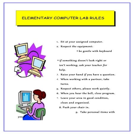 Computer Lab Rules For Kids