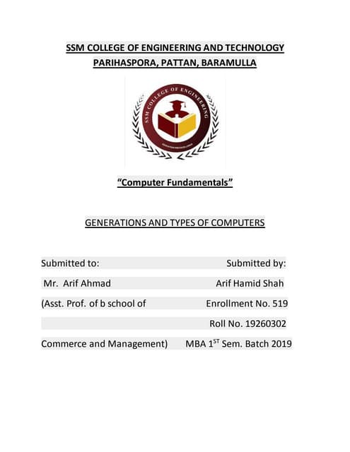 Comparison between computers of past and present | DOCX