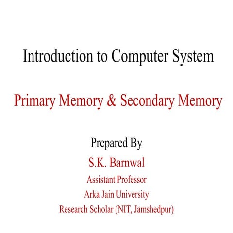 Computer Memory | PPT