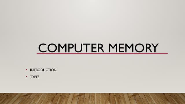 Computer Memory.pptx with its types and storage