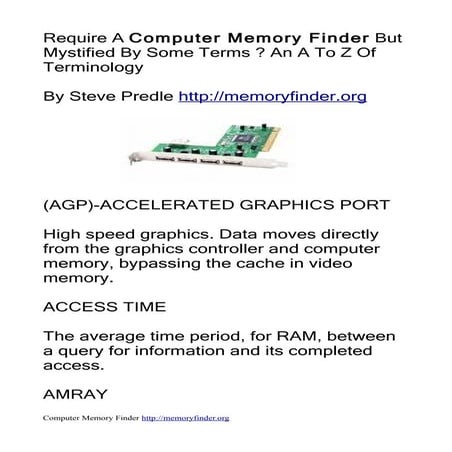 Computer Memory Finder
