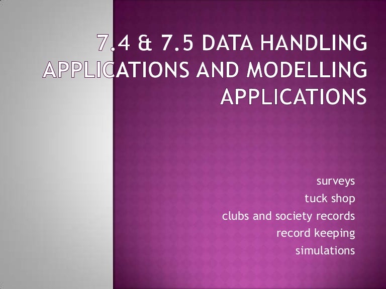 Computer models and simulations