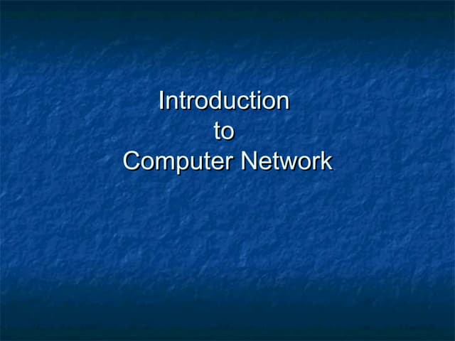 Computer network   basic concepts