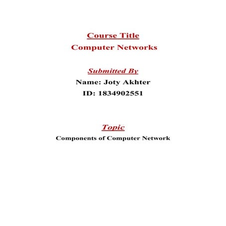Computer Network Components | PDF | Computer Networking | Computing