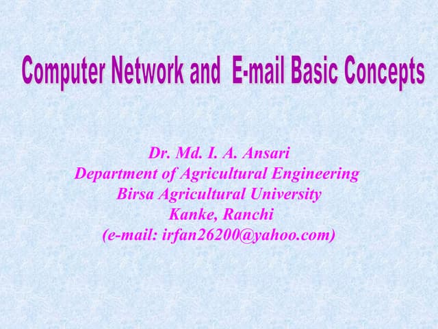 Computer network and email basic concepts