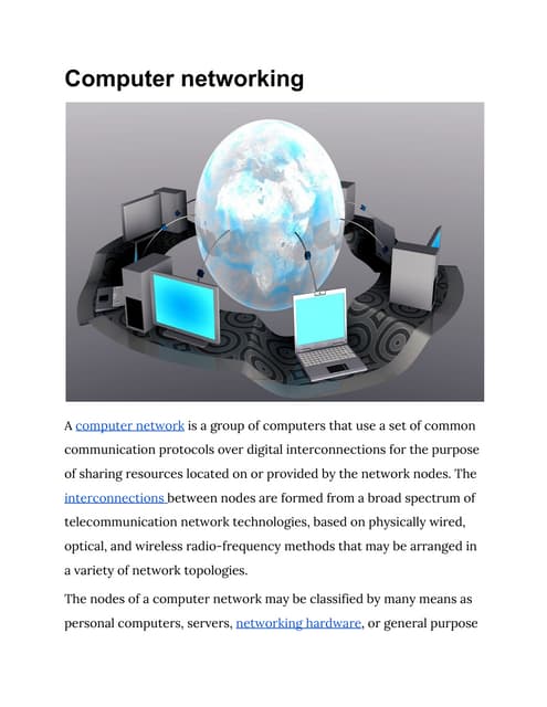 Evolution of Computer Networking | PPT