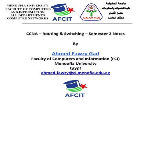 Cisco Certified Network Associate (CCNA) - R&S - Semester 2 Notes