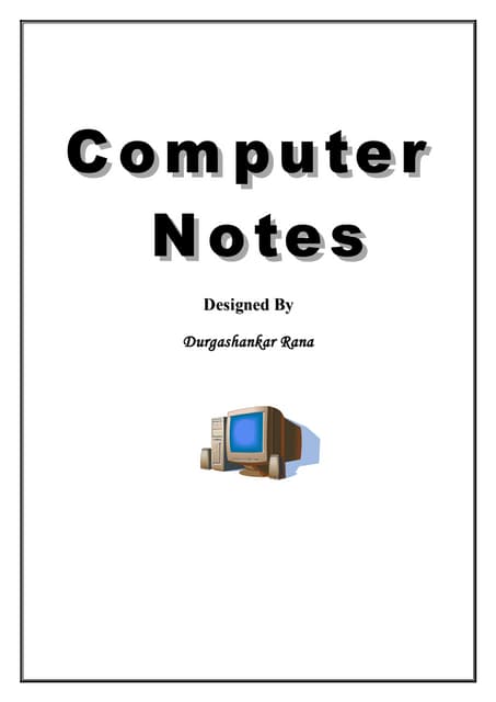 Basic Computer Computer notes | PDF