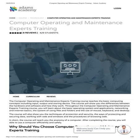 Computer Operating and Maintenance Experts Training - Adams Academy