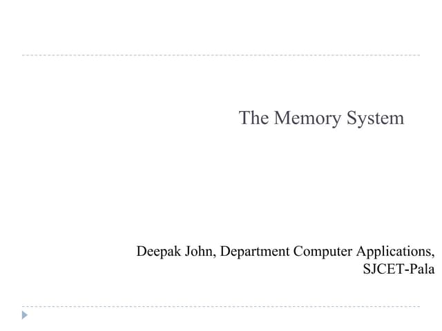 Memory organization in computer architecture | PPTX | Computing ...