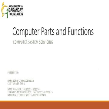 Computer Parts and their Functions .pptx | Consumer Electronics ...