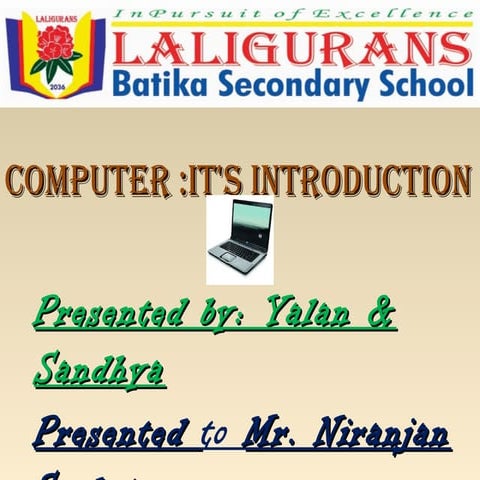 Computer-It's Introduction or Computer System | PPT