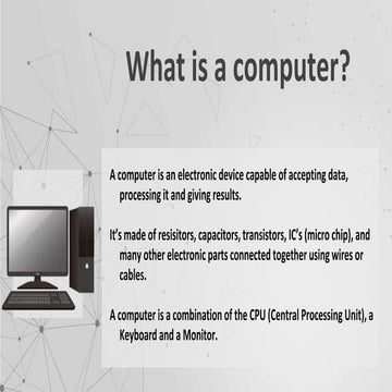 Computer presentationdescribing the basic outline of computer ...