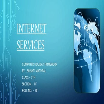 Internet services presentation for primary | PPTX | Email | Internet