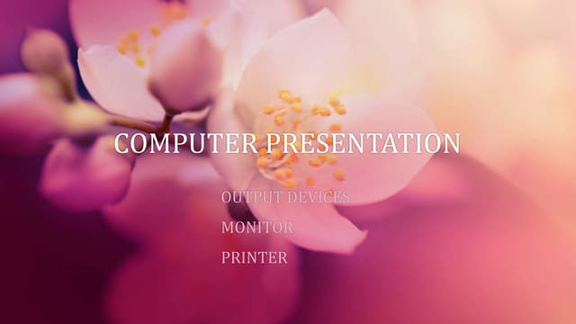 Computer presentation : Output Devices