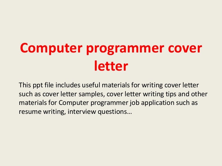 programmer cover letter samples