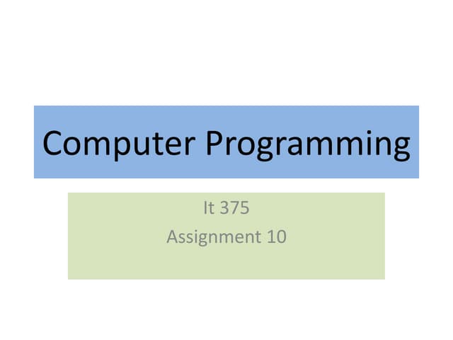 Computer programming