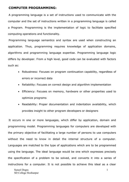 Computer programming