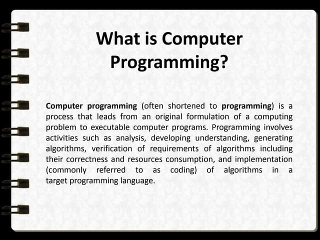 Introduction to computer programming | PPT