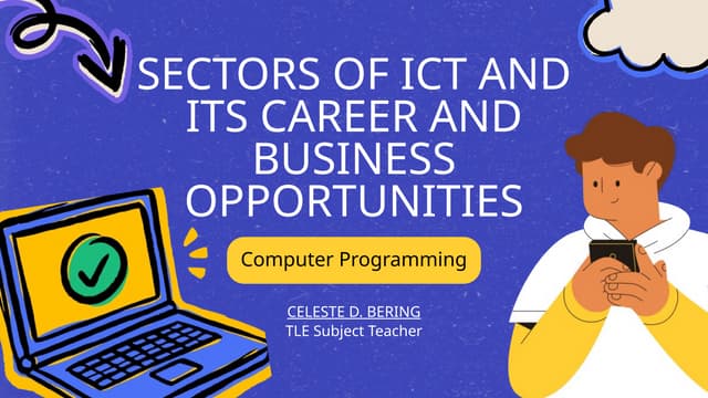 TLE Grade 7 - Sectors of ICT and Its Career and Business Opportunities ...