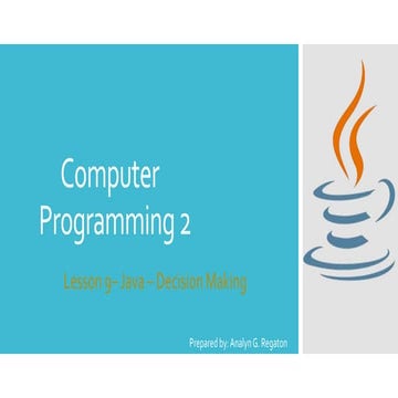 Computer programming 2 - Lesson 7 | PPTX