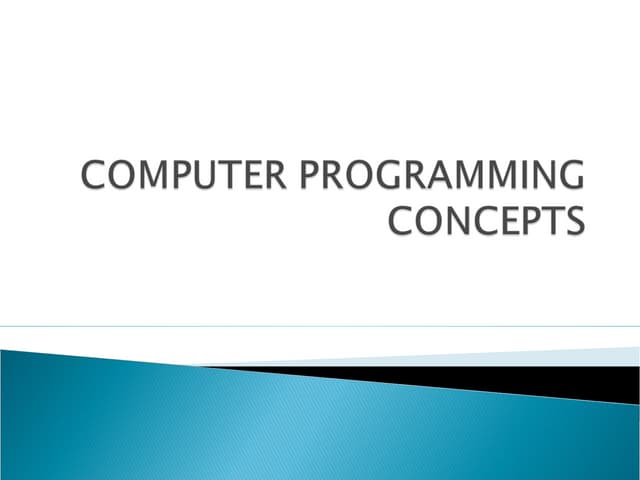 Computer programming concepts