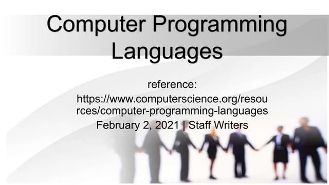 Computer programminglanguages | PPT
