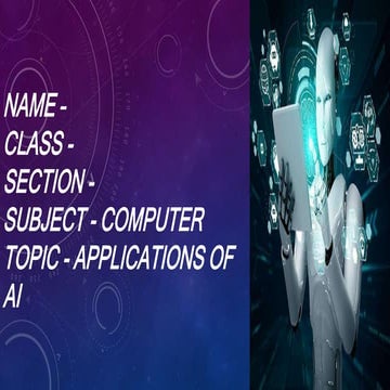 Application of artificial intelligence | PPT