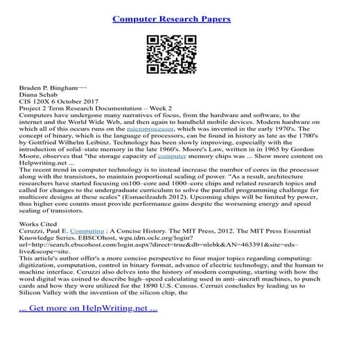 Computer Research Papers