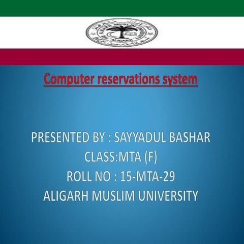 Computer Resevation System