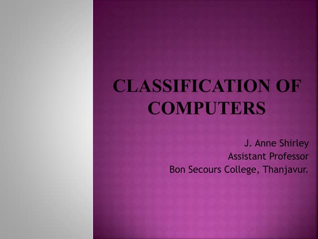 Classification of Computers