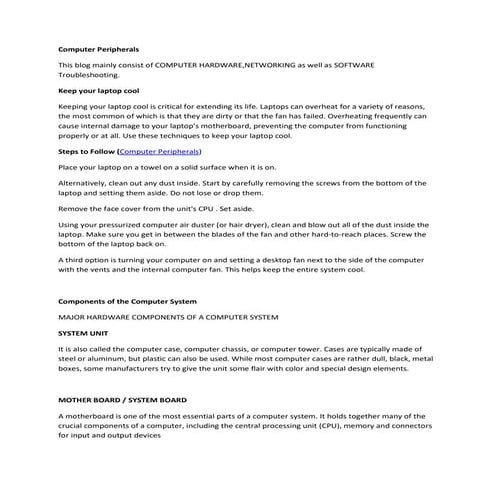 Computers peripherals