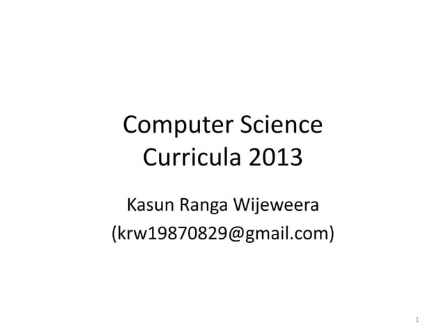Computer science Curricula 2013