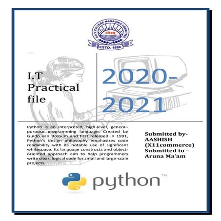 Computer Science Practical File class XII | PDF