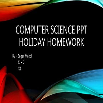 Computer Science Class 11 India PPT | PPTX