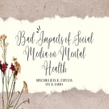 Bad Impacts of Social Media on Mental Health