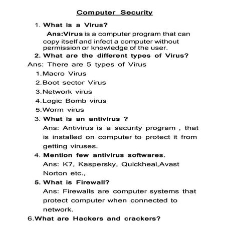 CLASS VII COMPUTER SECURITY