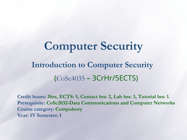 Computer Securityyyyyyyy - Chapter 1.ppt