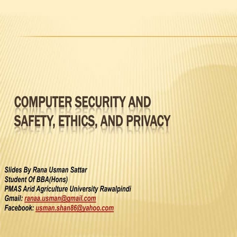 Computer security and | PPT image.