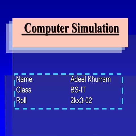 Simulation and its application | PPT
