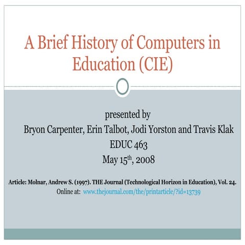 Computers In Education History